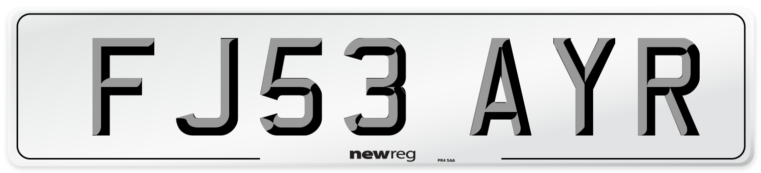 FJ53 AYR Number Plate from New Reg